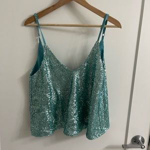 Double V Sequin top